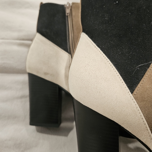 JustFab ankle boots black brown beige size 10 - Picture 9 of 9